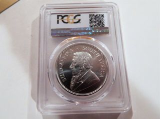 South Africa 2018 1 oz Silver Krugerrand.  PCGS MS70 GREAT WALL PRIVY MARK 2
