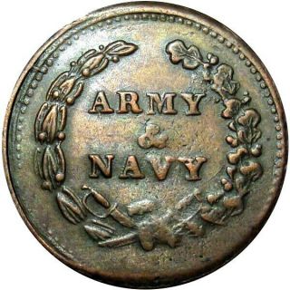 1863 Army & Navy Patriotic Civil War Token R6 Indiana Primitive