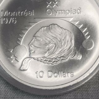 1975 Canada 10 Dollar Silver Montreal Olympic Coin 44mm Shotput Ships From Usa