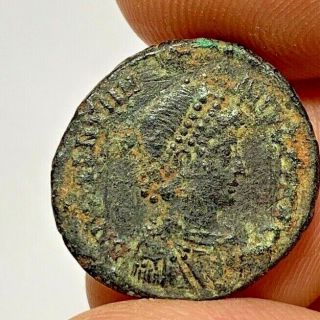 Ancient Roman Bronze Coin Valentinianus Large 4.  6gr 23.  1mm