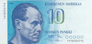 10 Markkaa Aunc - Unc Banknote From Finland 1986 Pick - 113