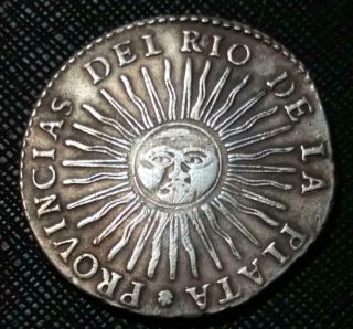 1837 Ra P Argentina Provincias Unidas - 8 Reales - Km 20 - Scarce Silver Coin