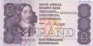 5 Rand Unc Crispy Banknote From South Africa 1990 - 94 Pick - 119e