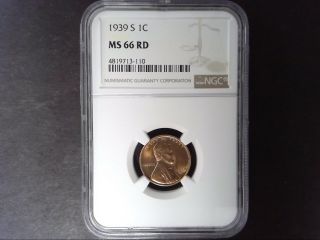 1939 - S Ngc Ms66rd Lincoln Penny Cent 1c Ms 66 Rd Red - 37 Available
