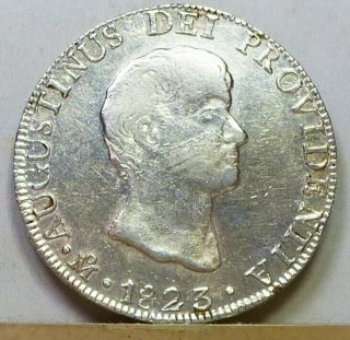 Mexico 8 Reales 1823 Mo - Jm About Very Fine