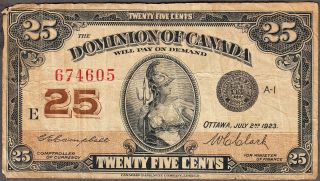 1923 Dominion Of Canada - 25 Cents - Vg - Dc24d - 674605