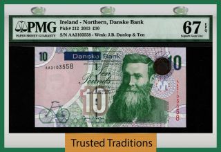 Tt Pk 212 2013 Northern Ireland 10 Pounds Danske Bank Pmg 67 Epq None Finer