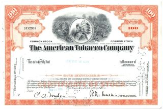 American Tobacco Company Stock Certificate 100 Shares
