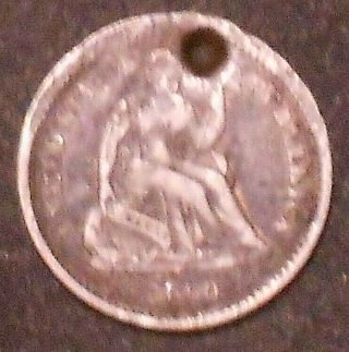 1860 - P Seated Liberty Silver Half Dime.