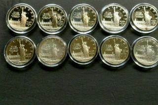 40 Liberty 1986 S Ellis Island Proof Silver 90 One Dollar Coins $1 Coin