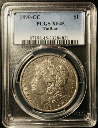 1890 - Cc Morgan Silver Dollar,  Tailbar Vam - 4 Top 100 And Wow Vam.  (m035)