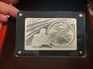 2018 3oz 1986 Ronald Reagan American Silver Eagle 999 Coin/bar Set - Box/coa