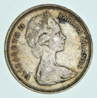 World Coin - 1966 Bahama Islands 50 Cents - World Silver Coin 10.  5g 896