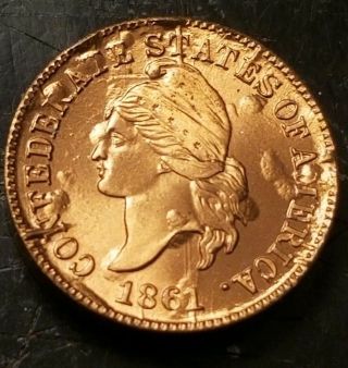 Bashlow Restrike Of 1861 Confederate Cent Copper Variety Defaced Die Civil War