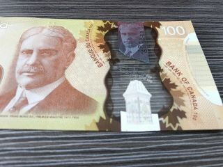 Canadian $100 Dollar Bill Polymer Paper Money Bank Of Canada Note,  2011 3