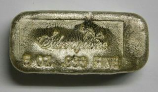 Low Serial Number Old Style Silvertowne Vintage 5 Oz Silver Bar Poured