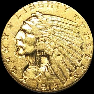 1913 Indian Head $5 Gold Half Eagle Highly Uncirculated Tough Date