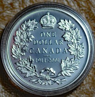2001 Canadian 92.  5 Sterling Silver Dollar Commemorative