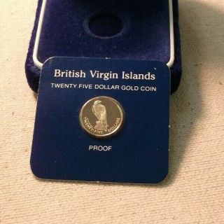 1984 British Virgin Islands $25 Gold Proof Peregrine Falcon Rare