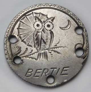 1891 Seated Liberty Dime Love Token Engraved Bertie W/ Owl - Rich Hartzog