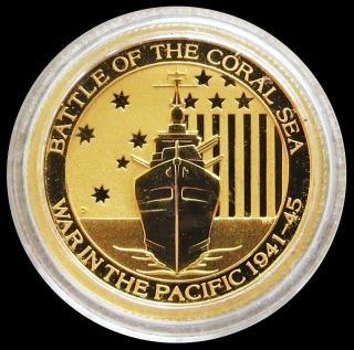2015 Gold Australia $15 Dollar 1/10 Oz Battle Of The Coral Sea Coin Perth