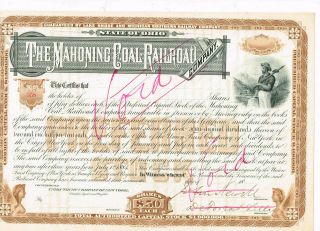 Mahoning Coal Railroad Co. ,  18xx,  Signed But Unissued,  Vf,