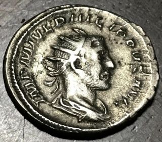 Ancient Roman Silver Coin Philip I 244 - 249 Rv.  Roma Seated Left Great Detail