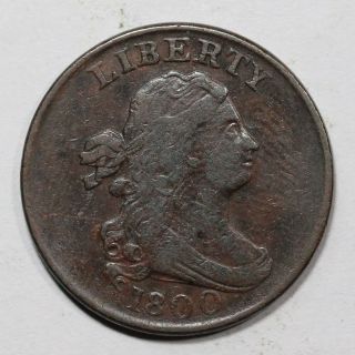 1800 C - 1 R - 2 Draped Bust Half Cent Coin 1/2c