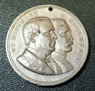 1901 Inauguration Medal Coin William Mckinley - Teddy Roosevelt - 38mm