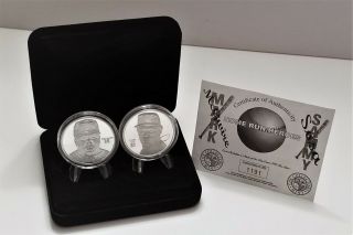 Mark Mcgwire & Sammy Sosa Home Run Heroes.  999 Fine Silver Medallions