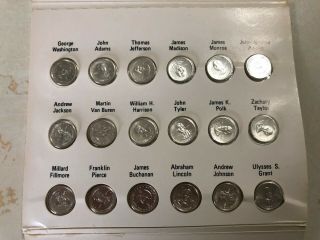Franklin Presidential Silver Mini Coin Set,  39 Coins And Lupe
