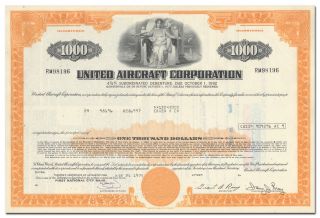 United Aircraft Corporation Bond Certificate