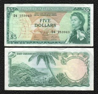 East Caribbean States P - 4h Nd (1965) 5 Dollar - Fine
