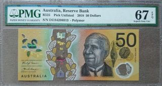 Australia 50 Dollar 2018 P - Microprint Error Pmg 67 Epq