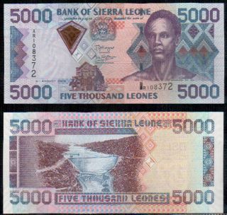 Sierra Leone 5000 Leones 2006 P 28 Uncirculated Prefix : Ar
