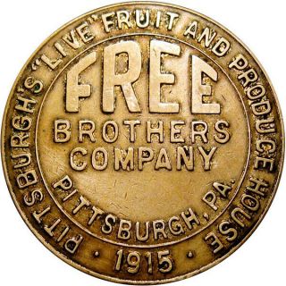 1915 Pittsburgh Pennsylvania Good Luck Swastika Token Brothers Live Fruit