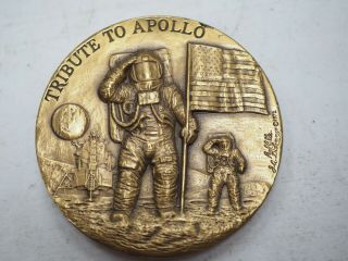 Vintage Bronze Medal Tribute To Apollo /pioneers Of Flight Wright Bros Lindbergh