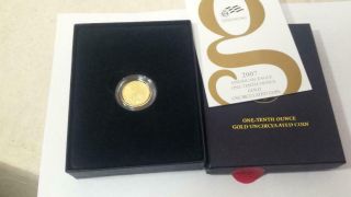 2007 - W Burnished 1/10 Oz $5 American Eagle Gold Coin Bu Box