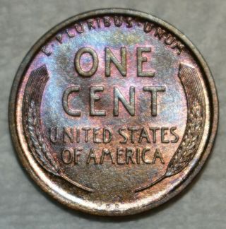 Brilliant Uncirculated 1909 - P Vdb Lincoln Cent Beautifully Toned Specimen