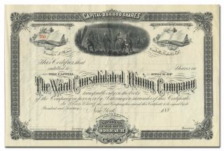 Ward Consolidated Mining Company Stock Certificate (leadville Lake,  Colorado)