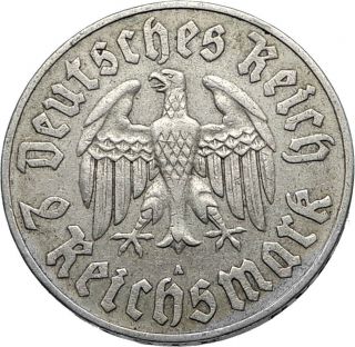 1933 Germany MARTIN LUTHER 450th Birthday Silver German 2 Reichsmark Coin i66737 2