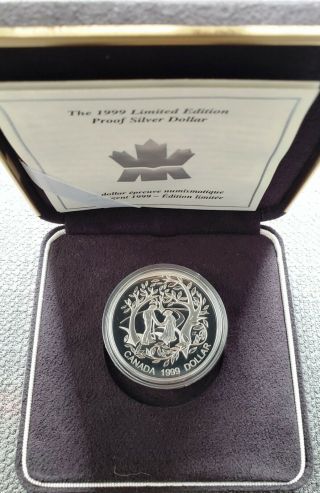 1999 Canada Silver $1 Dollar Proof Coin - International Year Of Older Persons