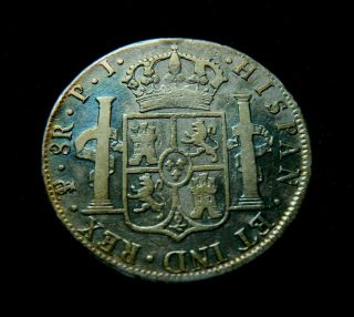 Spanish 8 Reales 1818 (p.  J. ) - Bolivia.  Ferdinand Vii,  Potosi Silver Coin