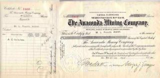 1900 Anaconda Mining Co Stock Certificate (cripple Creek)