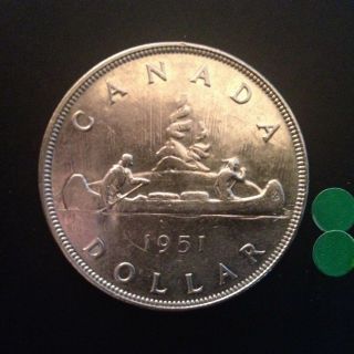 UNC 1951 King George VI Canada Silver Dollar 3