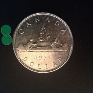 UNC 1951 King George VI Canada Silver Dollar 4