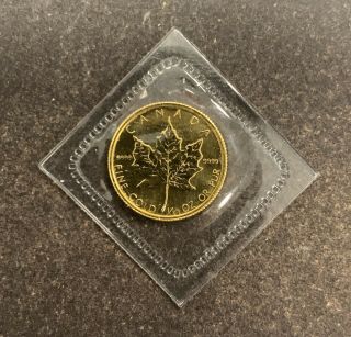 1986 1/10 Oz Canadian Canada Elizabeth Ii Maple Leaf $5.  9999 Gold Coin