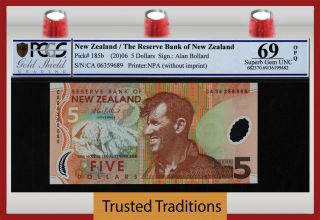 Tt Pk 185b 2006 Zealand 5 Dollars Queen Elizabeth Ii Pcgs 69 Opq None Finer