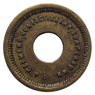 Washington State Trade Token - V.  A.  Clemens Confectionery,  Soap Lake Wash