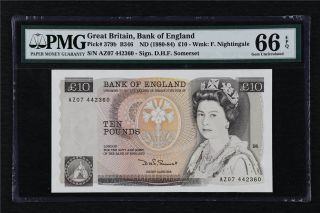 1980 - 84 Great Britain Bank Of England 10 Pound Pick 379b Pmg 66 Epq Gem Unc
